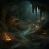 kitskiss_smooth_vector_fantasy_underground_cave_camp_hideout_da_6baa7d42-3ee7-4743-a632-427f252decb3